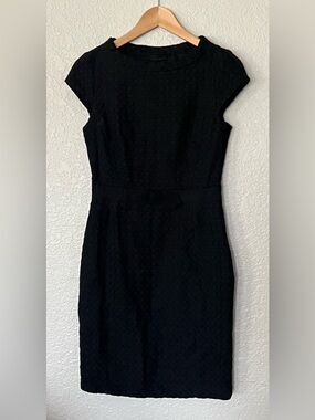Milly of New York Black Textured Midi Sheath Dress size 4